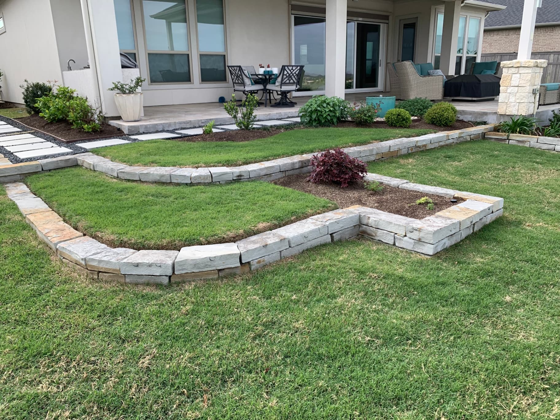 Flower Beds installation example 3 by Greystone Landscapes in Houston, TX