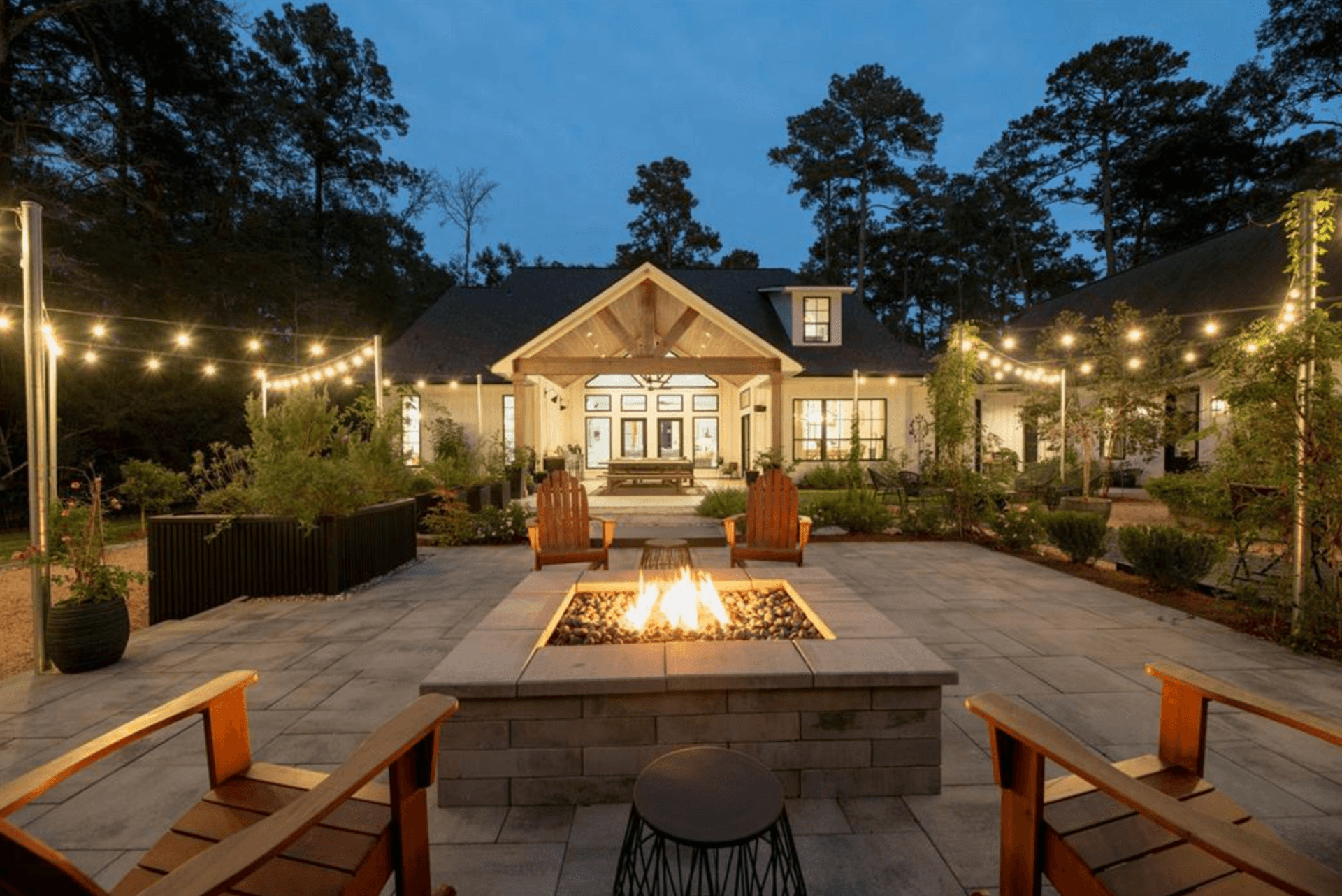 Landscape Lighting installation example 2 by Greystone Landscapes in Houston, TX