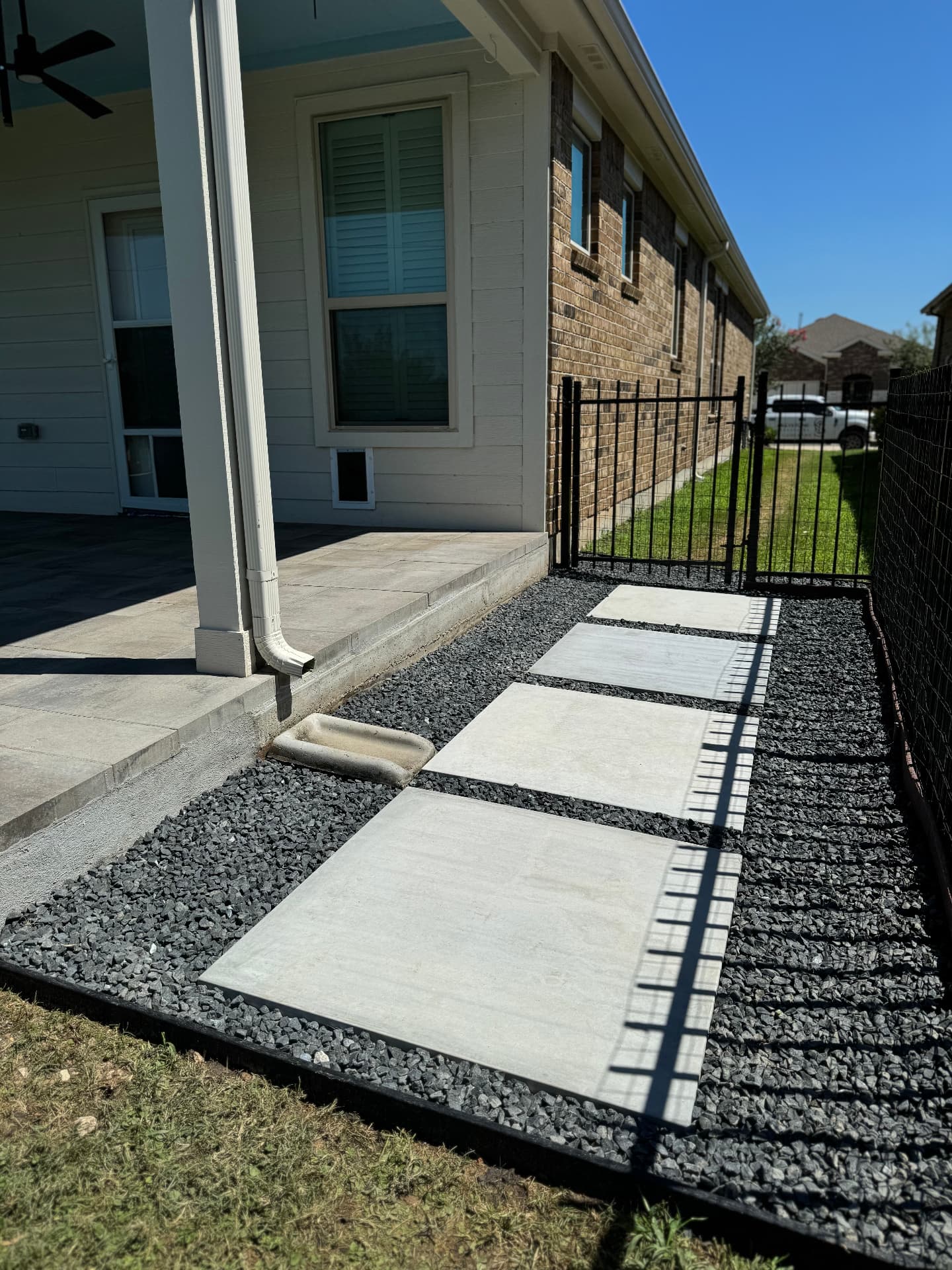 Paver Patios installation example 4 by Greystone Landscapes in Houston, TX