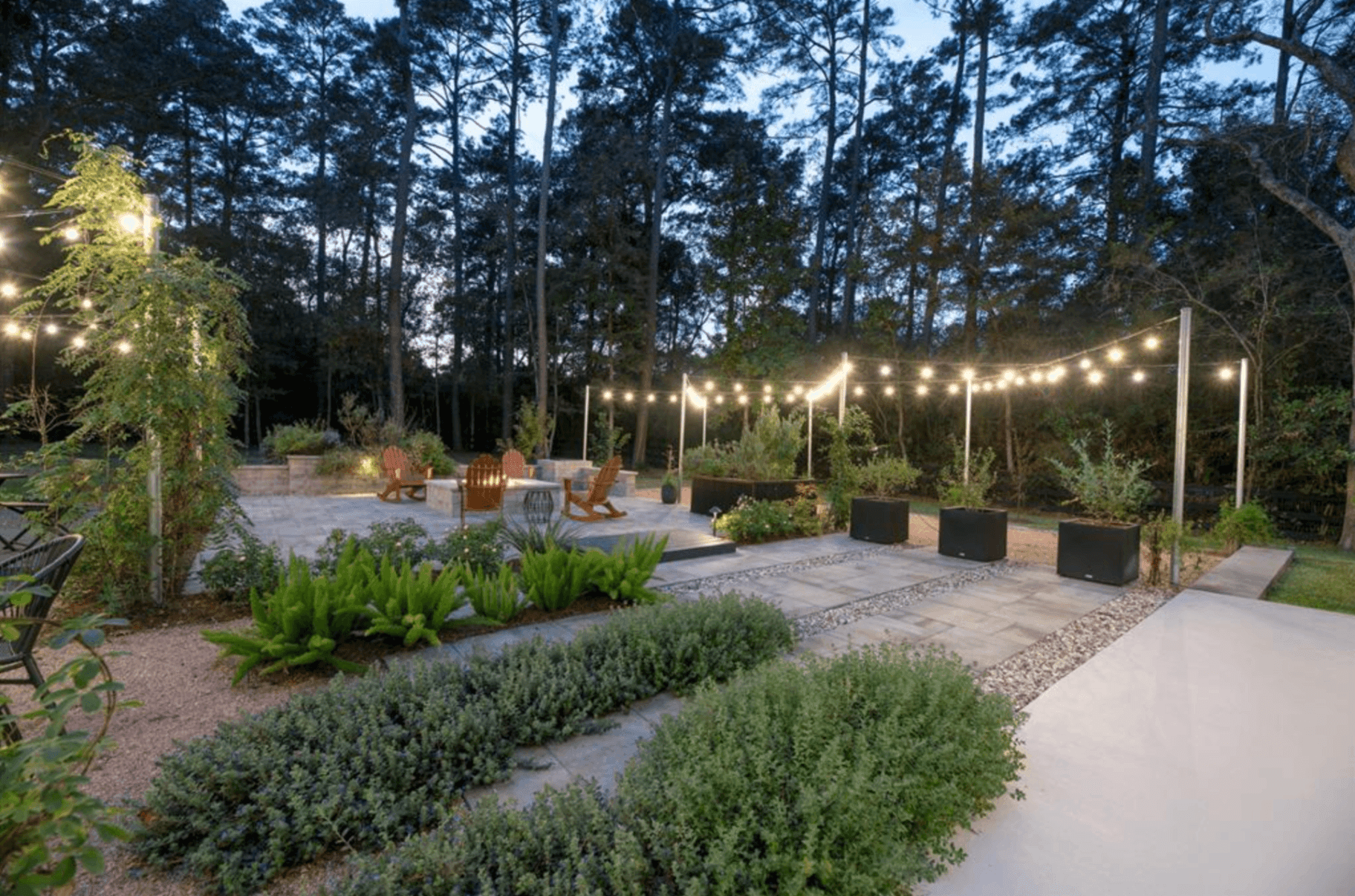 Landscape Lighting installation example 4 by Greystone Landscapes in Houston, TX