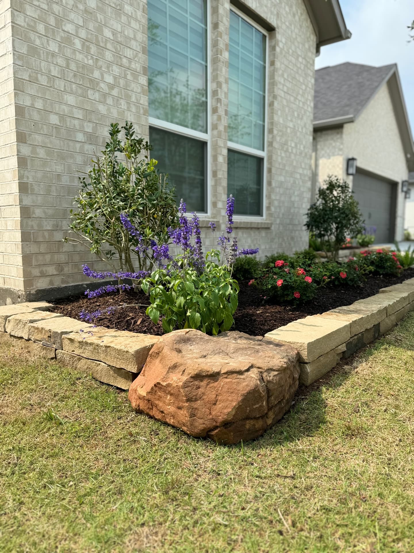 Flower Beds installation example 4 by Greystone Landscapes in Houston, TX