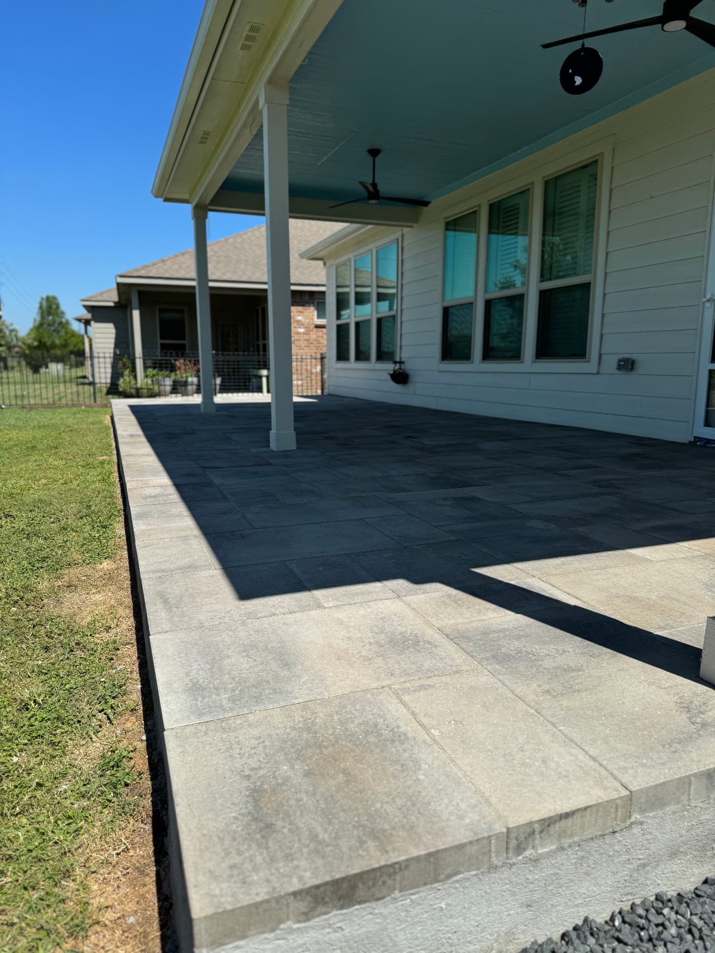 Paver Patios installation example 3 by Greystone Landscapes in Houston, TX