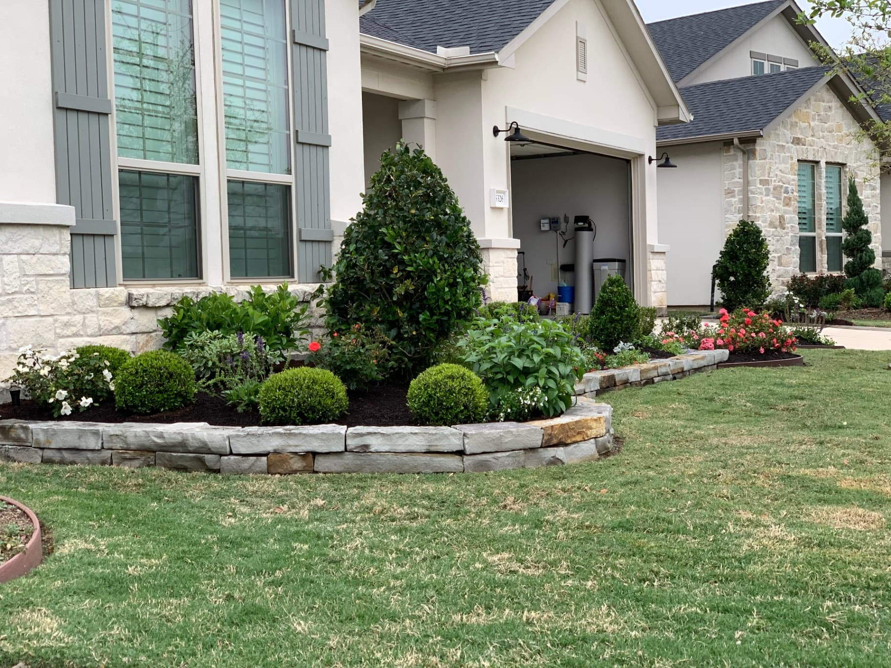 Flower Beds installation example 2 by Greystone Landscapes in Houston, TX