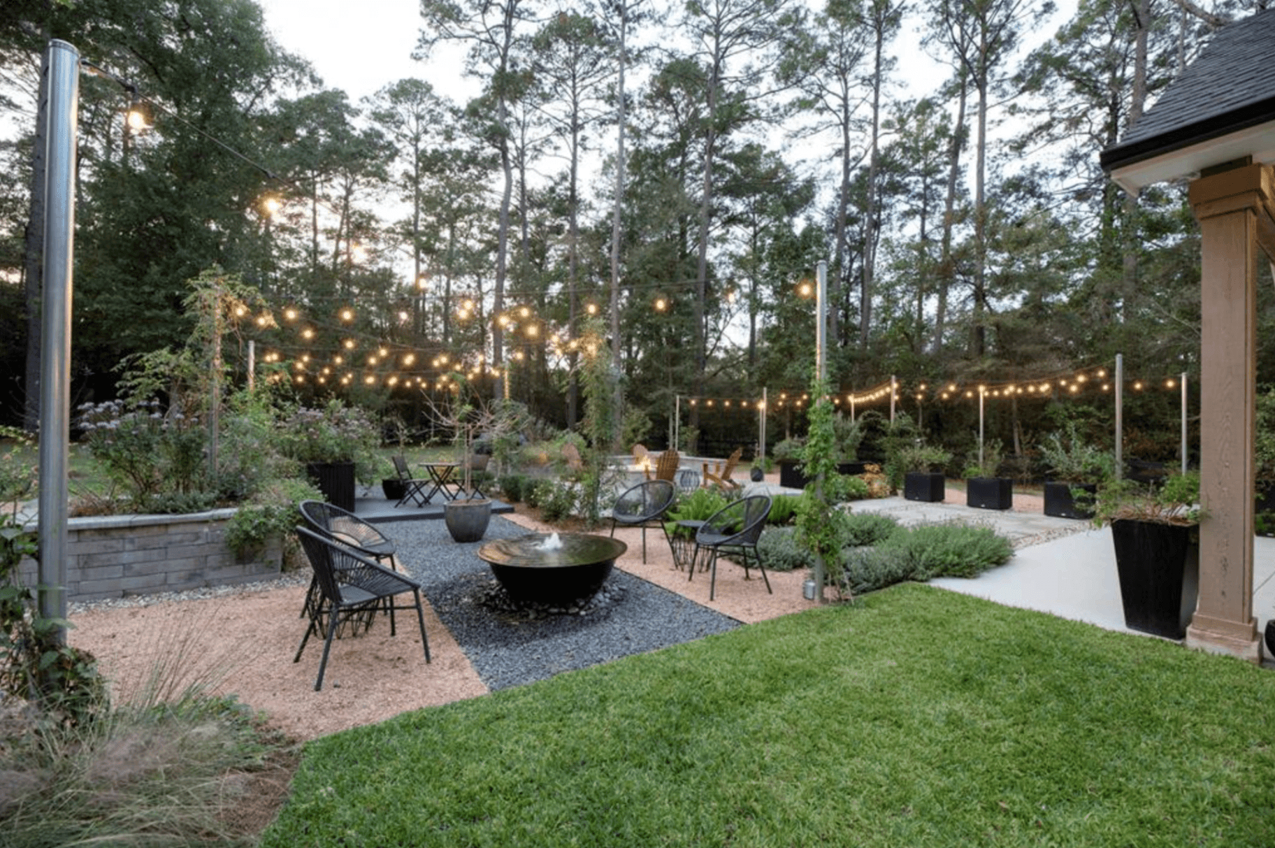 Landscape Lighting installation example 3 by Greystone Landscapes in Houston, TX